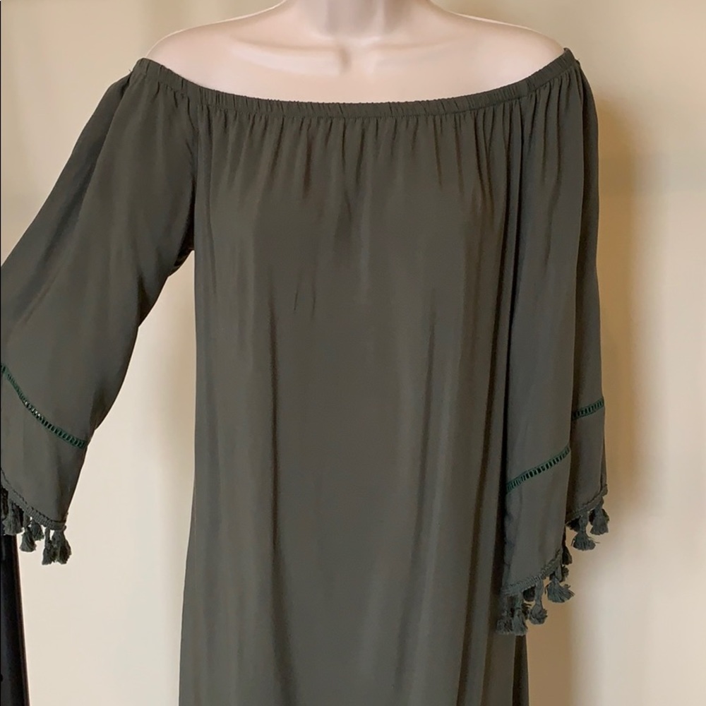 Dillard’s -Fun olive dress